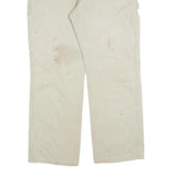 DICKIES Mens Cotton Blend Beige Relaxed Straight Trousers W34 L30 Workwear Zip