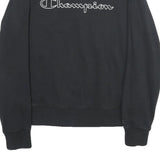 CHAMPION Womens Black Crew Neck M Logo Print Cotton Blend Sweatshirt