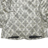 Womens Black & Cream Patterned Button Closure Polyester Blend Jacket S