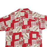 PURITAN Mens Red Cream Hawaiian Shirt XL Tropical Casual Summer Cotton