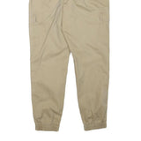 Mens Relaxed Fit Beige Cotton Blend Cargo Trousers W27 L26 Zip Pocket Detail
