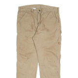 CARHARTT Mens Relaxed Relaxed Beige Workwear Trousers W36 L32 Durable Cotton