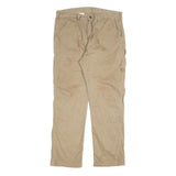 CARHARTT Mens Relaxed Relaxed Beige Workwear Trousers W36 L32 Durable Cotton
