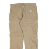CARHARTT Mens Relaxed Relaxed Beige Workwear Trousers W36 L32 Durable Cotton