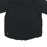 WRANGLER Mens Black Casual Cotton Shirt L Button Pocket Short Sleeve