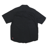 WRANGLER Mens Black Casual Cotton Shirt L Button Pocket Short Sleeve