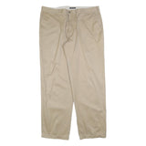 DOCKERS Mens Cotton Blend Beige Regular Straight Trousers W40 L34 Casual Comfort