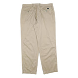 DOCKERS Mens Cotton Blend Beige Regular Straight Trousers W40 L34 Casual Comfort