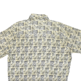 CROSSING Mens Beige Pattern Rayon Shirt L Short Sleeve Button Casual