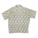 CROSSING Mens Beige Pattern Rayon Shirt L Short Sleeve Button Casual