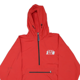 CHARLES RIVER Mens Red Pullover Jacket M Polyester Blend Plain Zip Hooded