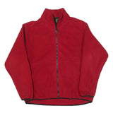 CABELA'S Mens Red Polyester Blend Zip Jacket XL Fleece Outdoor Warm Casual