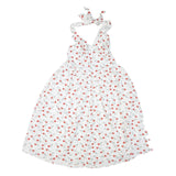 Womens White Floral Halter Midi Dress Polyester Blend Summer Casual Size M