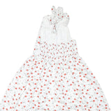 Womens White Floral Halter Midi Dress Polyester Blend Summer Casual Size M