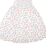 Womens White Floral Halter Midi Dress Polyester Blend Summer Casual Size M