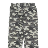 Womens Camouflage Cotton Blend Relaxed Drawstring Trousers W30 L26 Casual Cargo