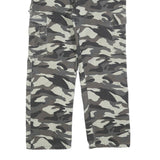 Womens Camouflage Cotton Blend Relaxed Drawstring Trousers W30 L26 Casual Cargo