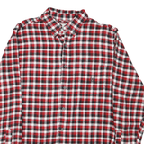 CHAPS Mens Red & Black Check Shirt L Casual Cotton Button Down Long Sleeve