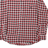 CHAPS Mens Red & Black Check Shirt L Casual Cotton Button Down Long Sleeve