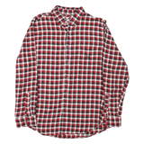 CHAPS Mens Red & Black Check Shirt L Casual Cotton Button Down Long Sleeve