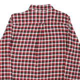 CHAPS Mens Red & Black Check Shirt L Casual Cotton Button Down Long Sleeve