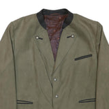 JUPITER Mens Green Button Jacket XL Polyester Blend Plain Classic Fit Stylish