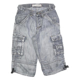 FISHBONE Mens Cargo Blue XS W26 Cotton Shorts Casual Style