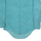 JOSEPH LAUGHTERS Mens Blue Cotton Shirt M Button-Down Collar Casual Long Sleeve