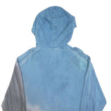 CATERPILLAR Mens Blue & Grey Hoodie S Cotton Blend Pullover CAT Logo Half Zip