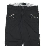 GASOLINE Womens Shorts Black Casual XL W34 Cotton Blend Zip Pocket