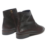 DKNY Womens Brown Leather Ankle Boots UK 6 Classic Zip Side Comfort Casual