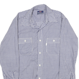 LEVI'S Mens Blue Check Shirt M Cotton Blend Classic Fit Button Pocket