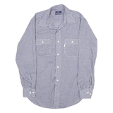 LEVI'S Mens Blue Check Shirt M Cotton Blend Classic Fit Button Pocket