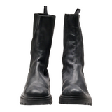 STEVE MADDEN High Boots Black Leather Womens UK 8