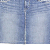 SILVER JEANS Womens Blue Denim Mini Cotton Blend Skirt M Stylish Casual