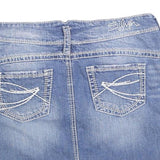SILVER JEANS Womens Blue Denim Mini Cotton Blend Skirt M Stylish Casual