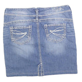 SILVER JEANS Womens Blue Denim Mini Cotton Blend Skirt M Stylish Casual