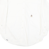 TOMMY HILFIGER Mens White Plain Long Sleeve Shirt L Classic Cotton