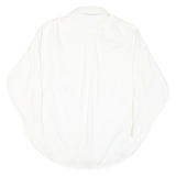 TOMMY HILFIGER Mens White Plain Long Sleeve Shirt L Classic Cotton