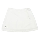 LACOSTE Womens White Mini Polyester Blend Plain Skirt M Tennis Casual