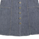 CLEO Womens Blue Denim Button Front Mini Cotton Blend Skirt Size S Casual
