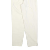 Womens Cotton Cream Regular Fit Straight Leg Trousers W26 L28 Zip Closure