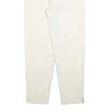 Womens Cotton Cream Regular Fit Straight Leg Trousers W26 L28 Zip Closure