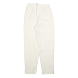 Womens Cotton Cream Regular Fit Straight Leg Trousers W26 L28 Zip Closure