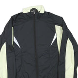 NIKE Womens Black & Cream Zip Jacket M Polyester Blend Plain Lightweight
