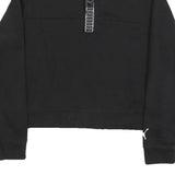 PUMA Womens Black Crew Neck M Logo Tape Zip Detail Sweatshirt