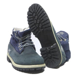 TIMBERLAND Womens Navy Blue Leather Lace-Up Boots UK 5 Rugged Outdoor Style