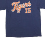 MLB Mens Blue Tigers 15 Graphic T-Shirt L Short Sleeve Crew Neck Cotton Blend