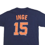 MLB Mens Blue Tigers 15 Graphic T-Shirt L Short Sleeve Crew Neck Cotton Blend