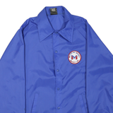 SPORTSMASTER Mens Blue Coach Jacket L Polyester Blend Plain Buttoned